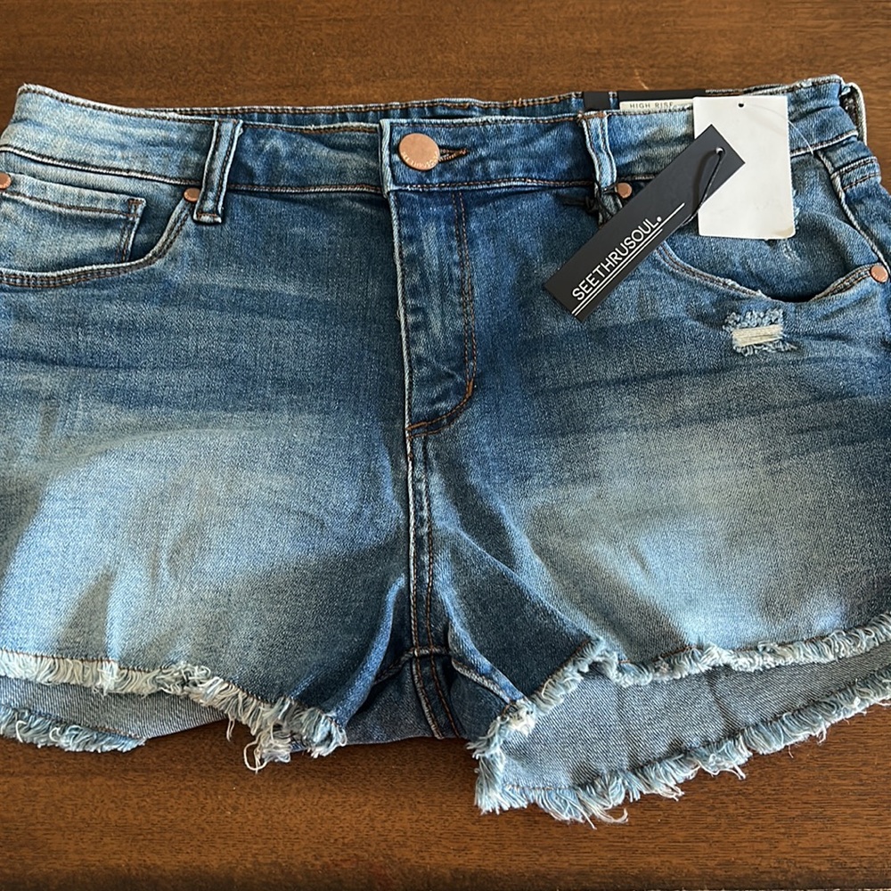 Seethrusoul NWT High Rise Boyfriend Shorts - Picture 7 of 9